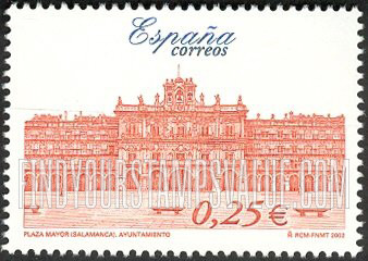 FindYourStampsValue: Exfilna 2002 National Philatelic Exhibition, Salamanca: Plaza Mayor, Salamanca City Hall