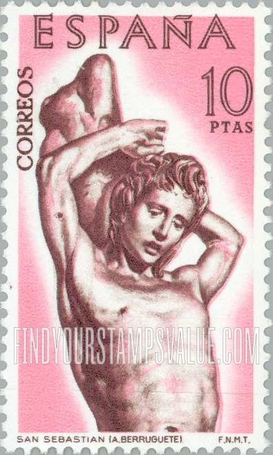 FindYourStampsValue: Berruguete Sculptures: St. Sebastian