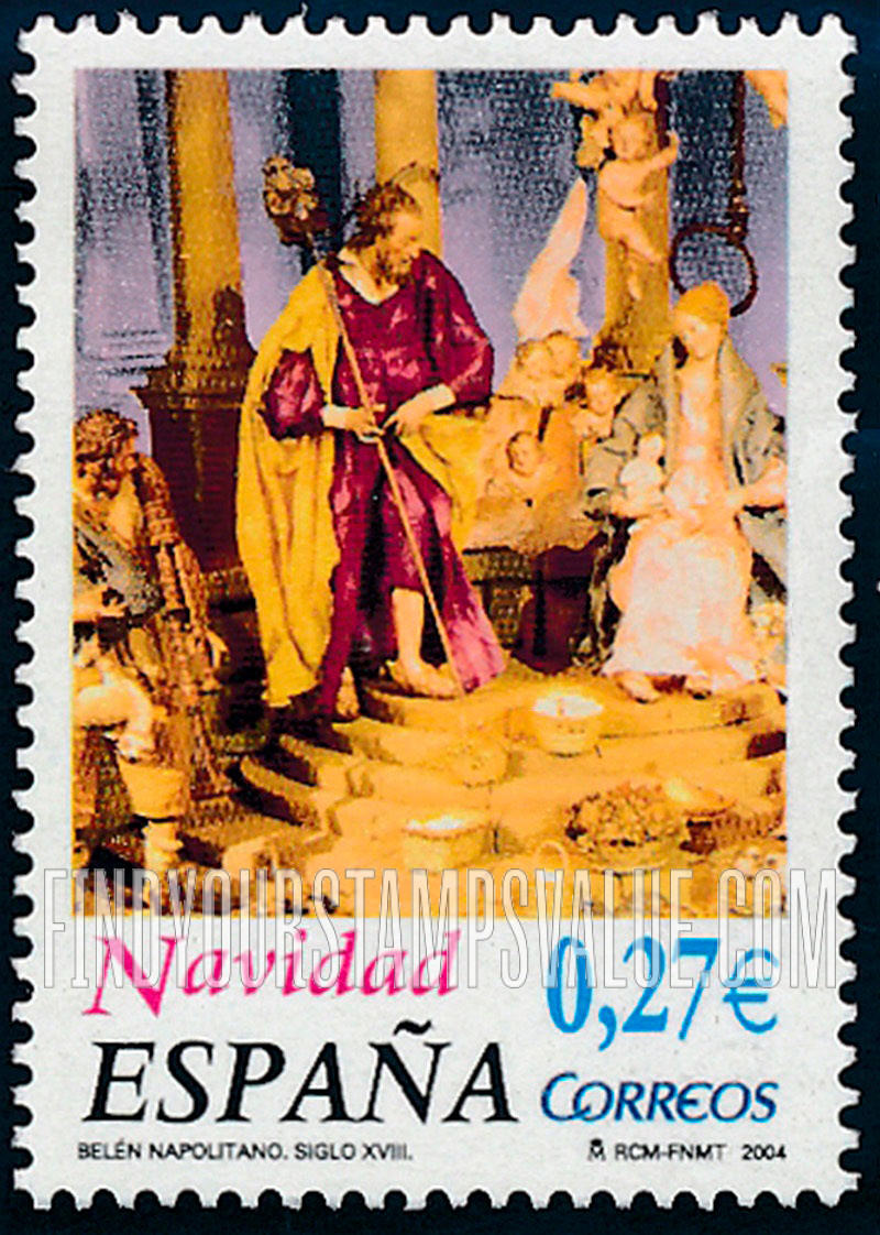 FindYourStampsValue: Christmas: Birth of Christ, 18th century, Neapolitan nativity scene
