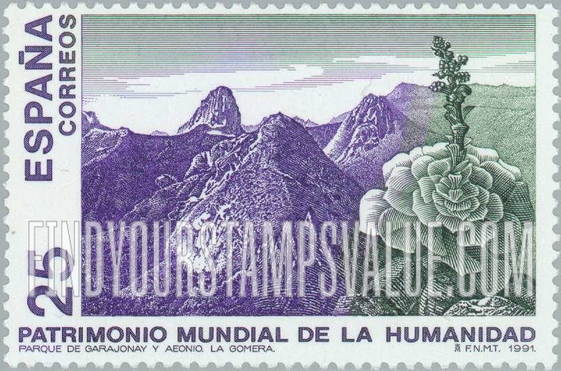 FindYourStampsValue: Sites on UNESCO World Heritage List: Garajonay National Park, Gomera, Canary Islands