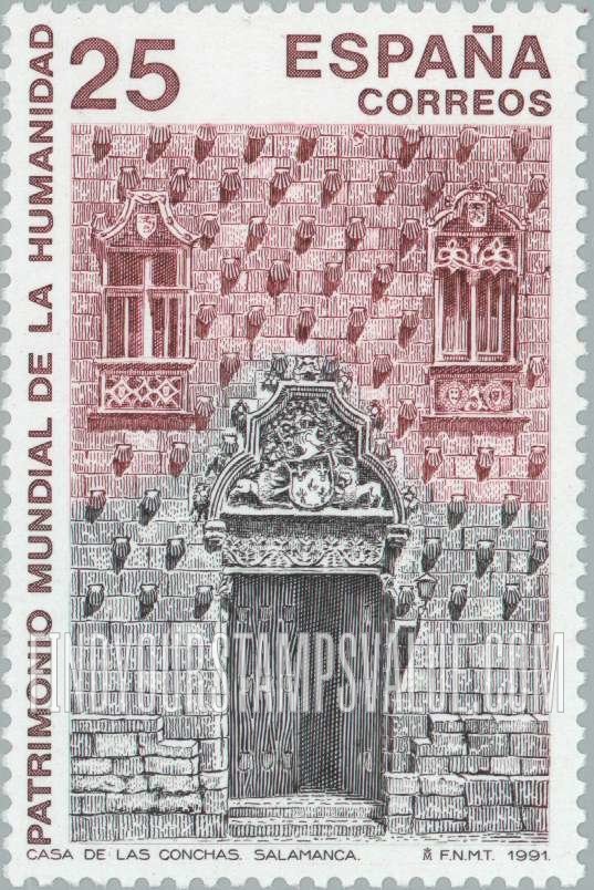 FindYourStampsValue: Sites on UNESCO World Heritage List: Casa de las Conchas, Salamanca