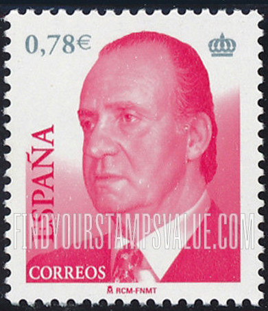 FindYourStampsValue: King Juan Carlos Type of 2001 With Euro Denominations Only