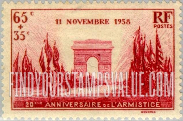 FindYourStampsValue: SEMI-POSTAL - Victory Parade Passing Arc de Triomphe
