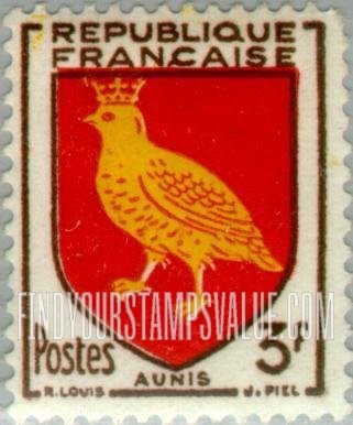 FindYourStampsValue: Arms of Aunis: Arms Type of 1949