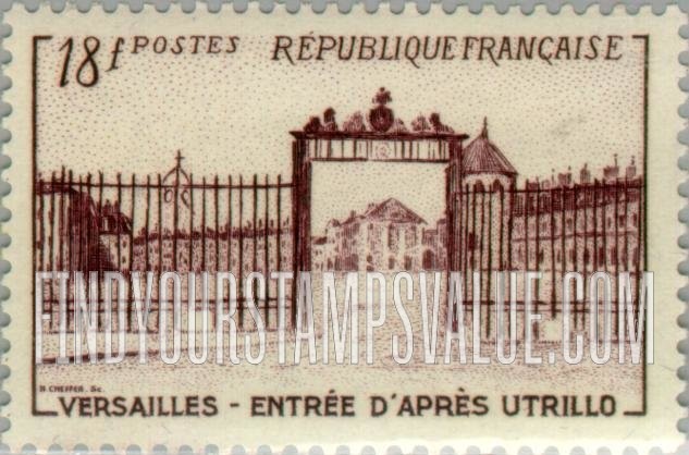 FindYourStampsValue: Versailles Gate, Painted by Utrillo