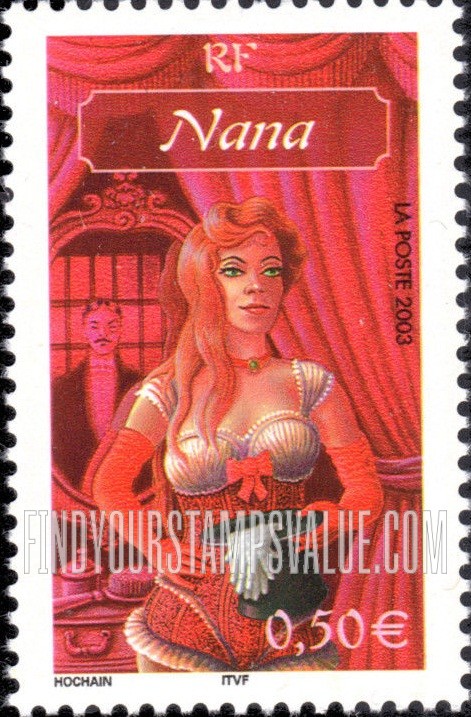 FindYourStampsValue: Characters From French Literature: Nana, from Rougon-Macquart, by Emile Zola