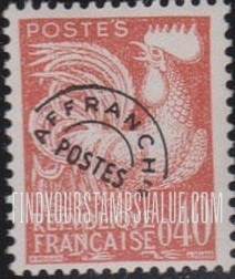 FindYourStampsValue: Gallic Cock: Gallic Cock Type of 1954