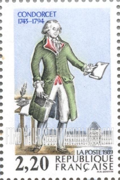 FindYourStampsValue: Revolution Bicentennial: Condorcet (1743-1794)