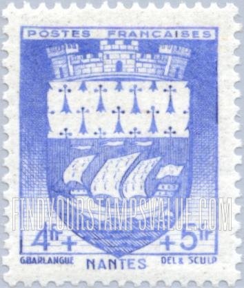 FindYourStampsValue: SEMI-POSTAL - Arms of Various Cities: Nantes