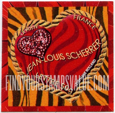 FindYourStampsValue: Hearts: Heart and stripes