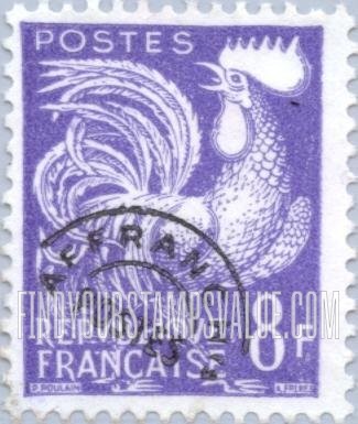 FindYourStampsValue: Gallic Cock: Gallic Cock Type of 1954
