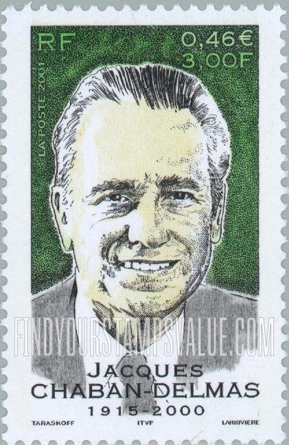 FindYourStampsValue: Jacques Chaban-Delmas (1915-2000), Politician