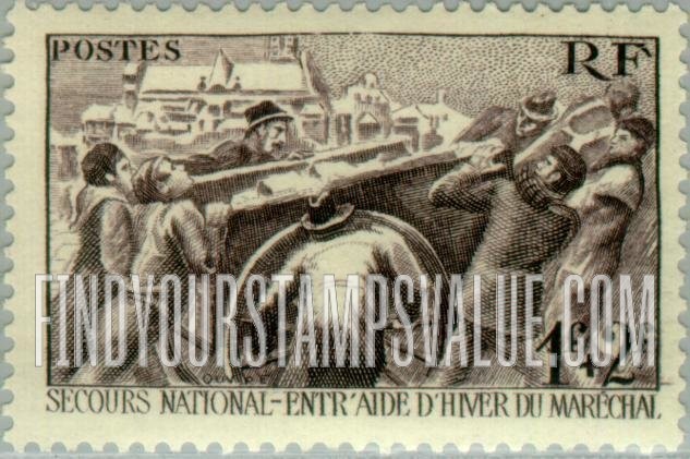 FindYourStampsValue: SEMI-POSTAL - Men Hauling Coal