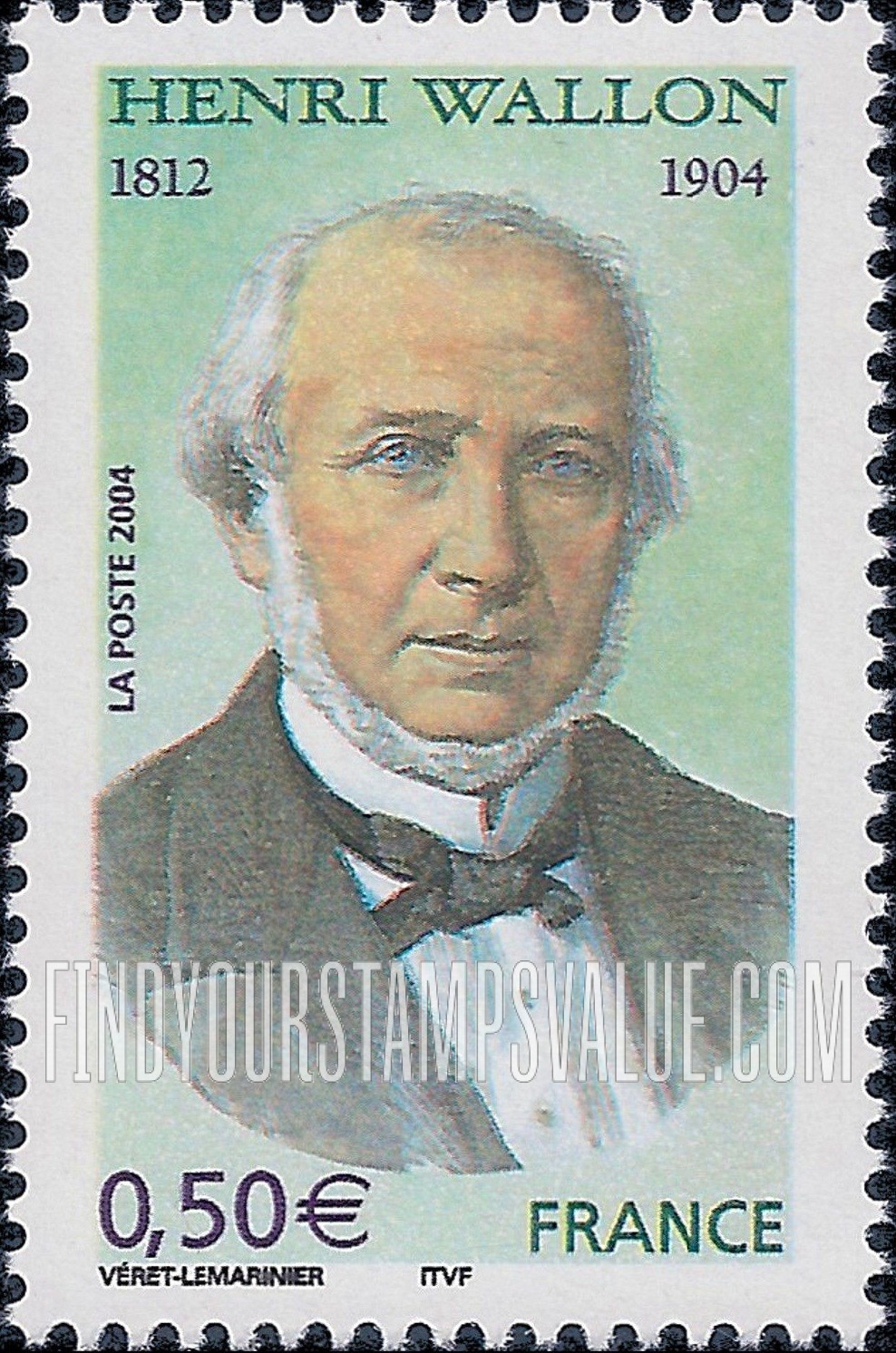 FindYourStampsValue: Henri Wallon (1812-1904), Historian and Politician