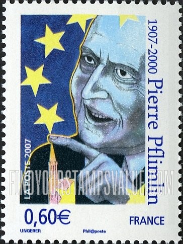 FindYourStampsValue: Pierre Pfimlin (1907-2000), Mayor of Strasbourg