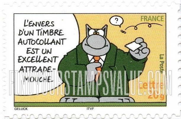 FindYourStampsValue: Cat, Comics by Philippe Geluck