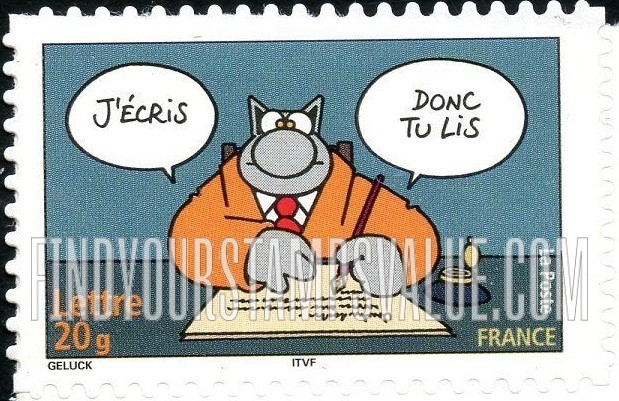 FindYourStampsValue: Cat, Comics by Philippe Geluck