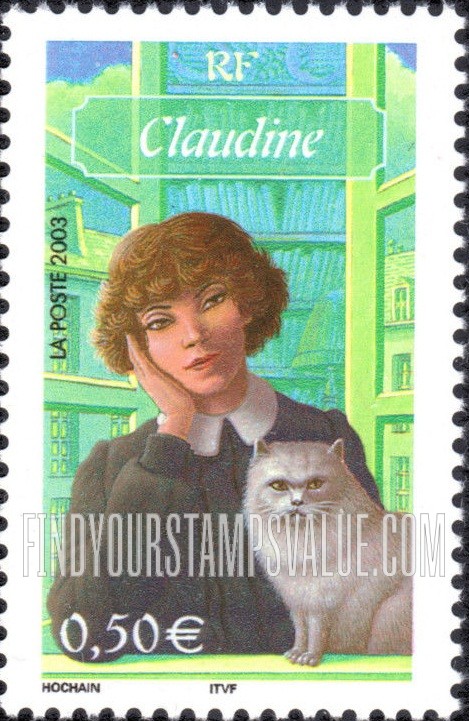 FindYourStampsValue: Characters From French Literature: Claudine, from Claudine novels, by Colette