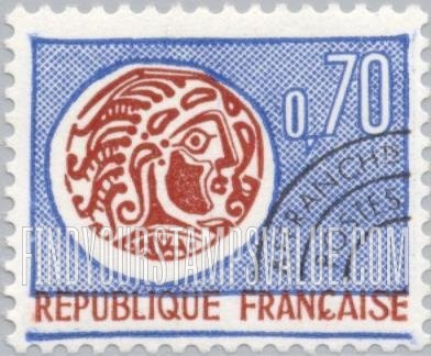 FindYourStampsValue: Gallic Coin: Gallic Coin Type of 1964-66