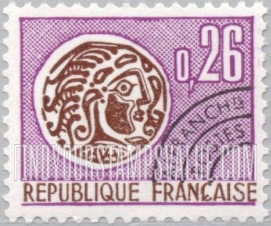 FindYourStampsValue: Gallic Coin: Gallic Coin Type of 1964-66