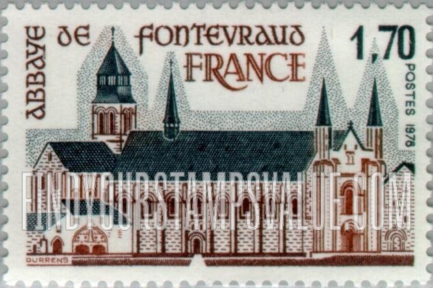 FindYourStampsValue: Tourist Issue: Fontevraud Abbey