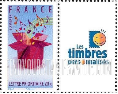 FindYourStampsValue: Gift Boxes: Musical notes