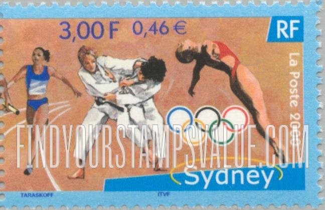 FindYourStampsValue: 2000 Summer Olympics, Sydney: Relay racer, judo, diving