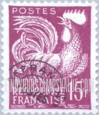 FindYourStampsValue: Gallic Cock: Gallic Cock Type of 1954