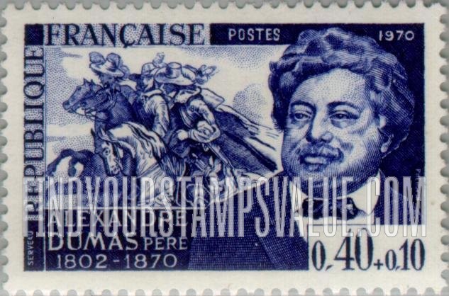 FindYourStampsValue: SEMI-POSTAL - Alexandre Dumas (1802-1870), writer, and Three Musketeers