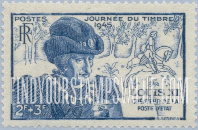 FindYourStampsValue: SEMI-POSTAL - Louis XI and Post Rider