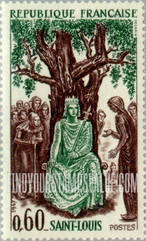 FindYourStampsValue: King Louis IX (St. Louis) holding audience for the poor