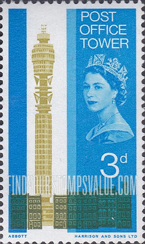 FindYourStampsValue: Great Britain (United Kingdom): Post Office Tower and Georgian Buildings