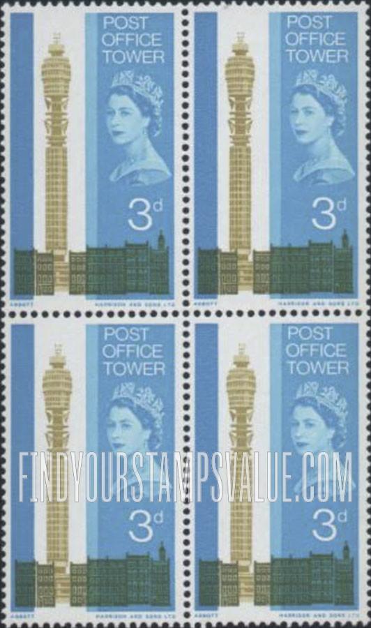 FindYourStampsValue: Great Britain (United Kingdom): Post Office Tower and Georgian Buildings
