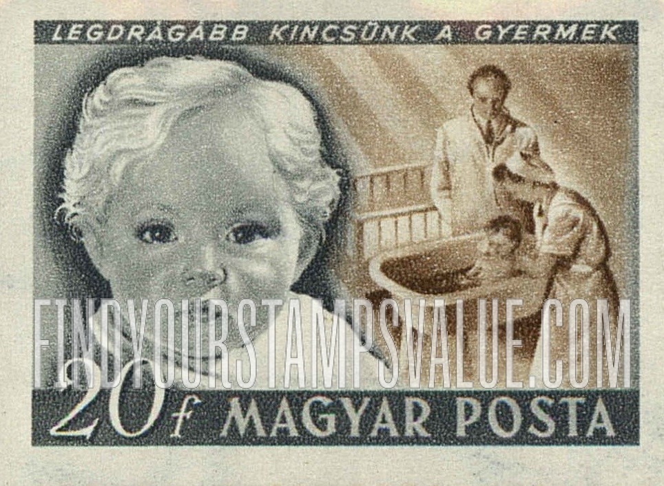 FindYourStampsValue: Children’s Day: Doctor Inspecting Baby’s Bath