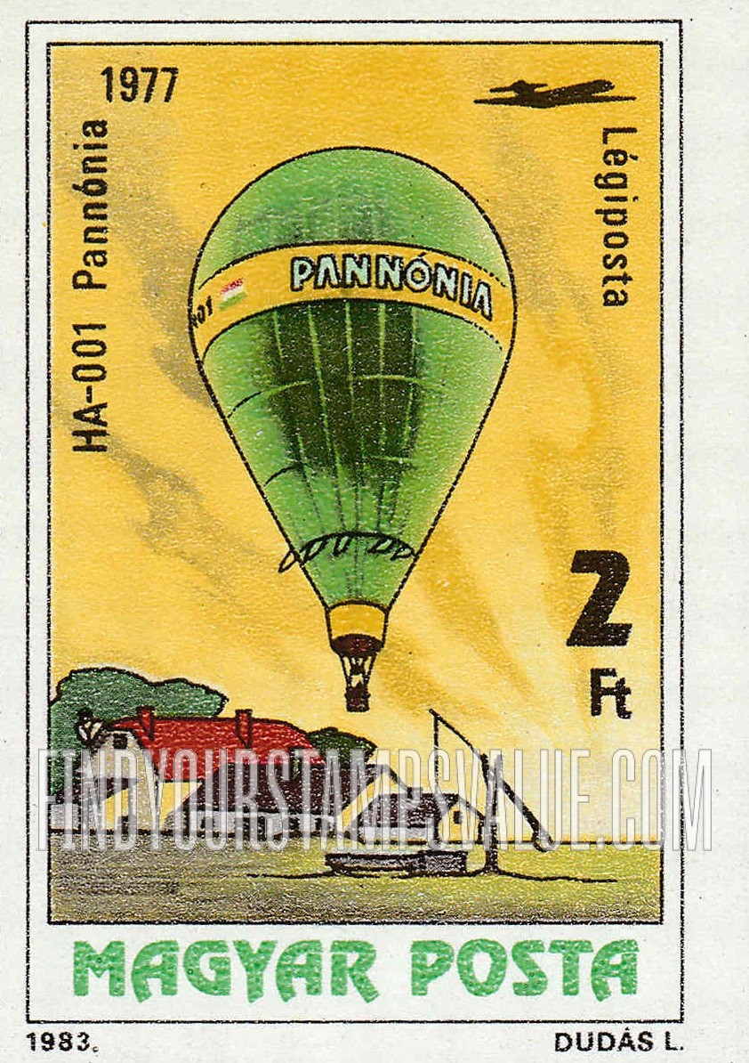FindYourStampsValue: Manned Flight Bicentenary 1977- Various hot air balloons