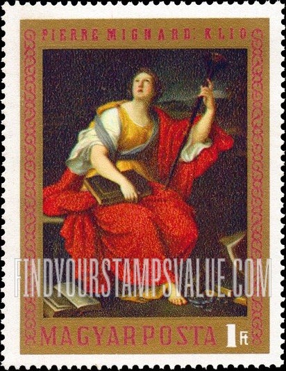FindYourStampsValue: Paintings: Clio, by Pierre Mignard