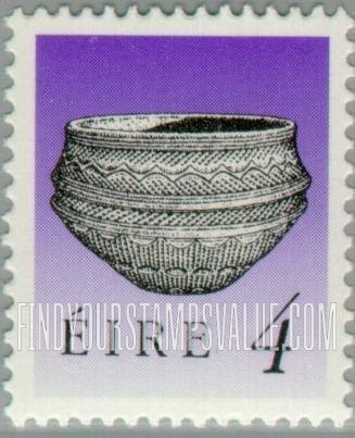 FindYourStampsValue: Art treasures of Ireland: Dunamase Food Vessel, vertical