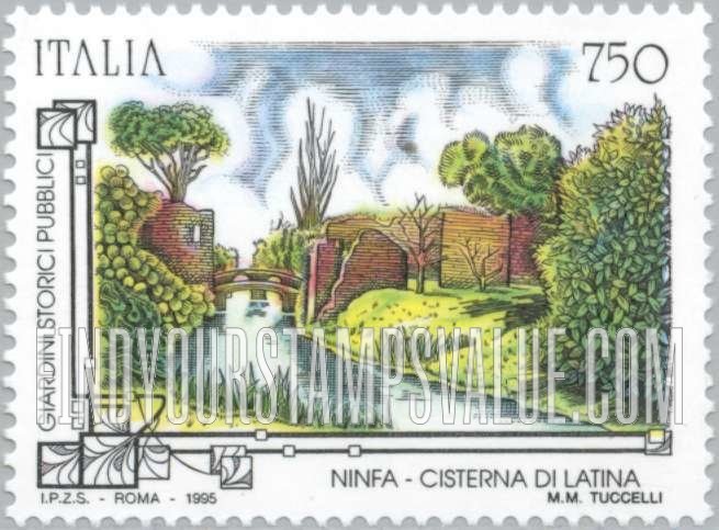 FindYourStampsValue: Historical Public Gardens: Ninfa, Cisterna di Latina