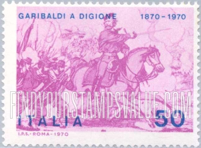 FindYourStampsValue: Garibaldi at Battle of Dijon