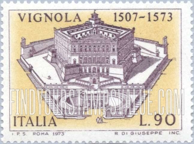 FindYourStampsValue: Palazzo Farnese, Caprarola, by Vignola