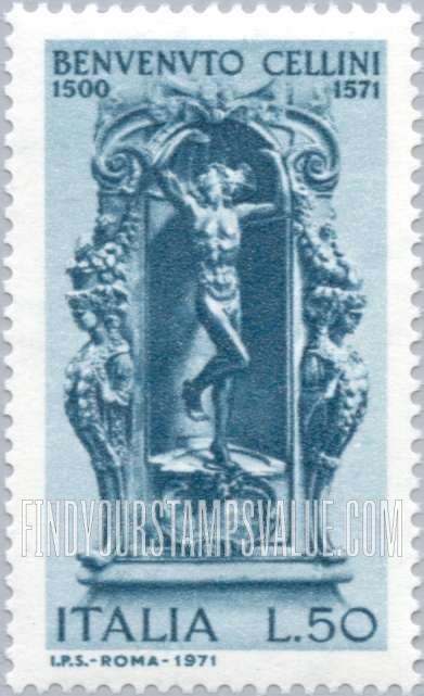 FindYourStampsValue: Mercury, by Benvenuto Cellini