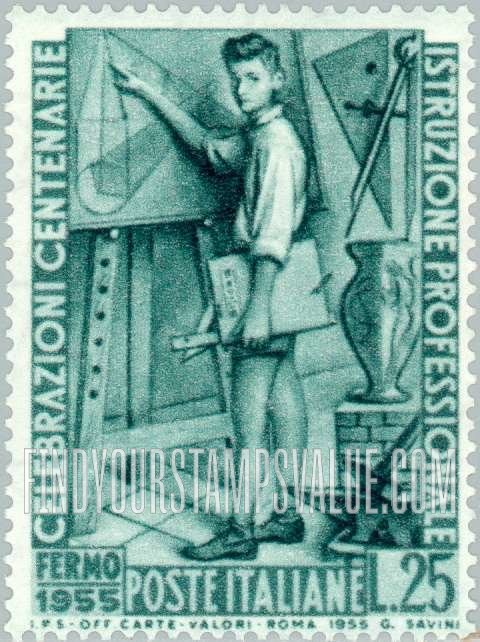 FindYourStampsValue: Young Man at Drawing Board