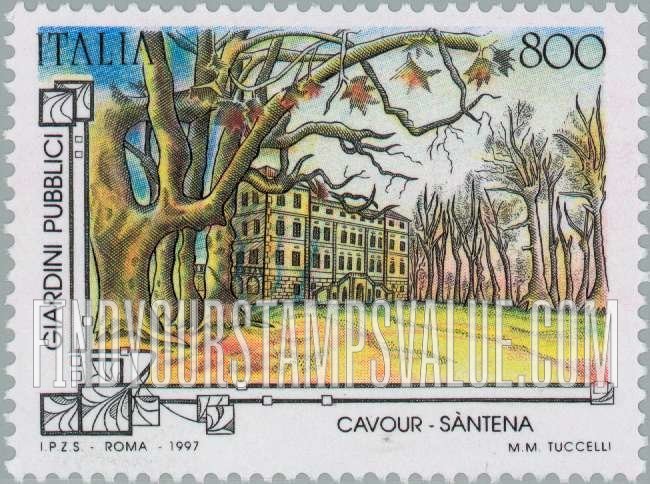 FindYourStampsValue: Public Gardens: Cavour-Santena