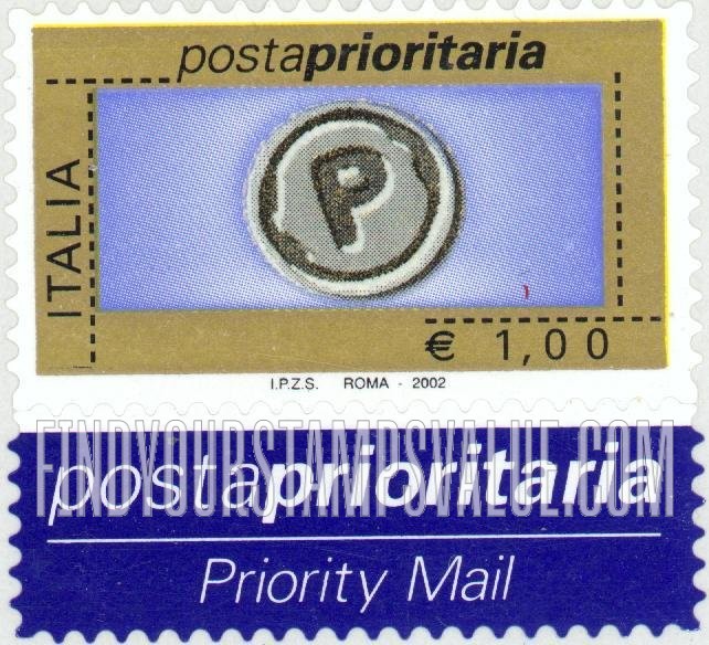 FindYourStampsValue: Priority Mail Type of 2001 with Euro Denominations Only