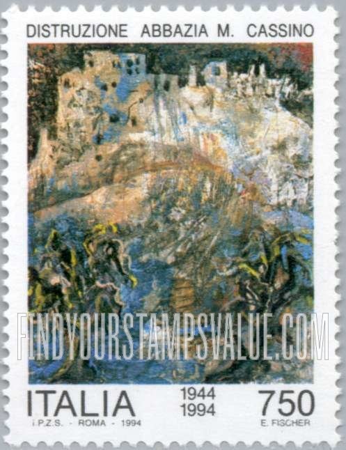 FindYourStampsValue: World War II Type of 1993: Destruction of Monte Cassino