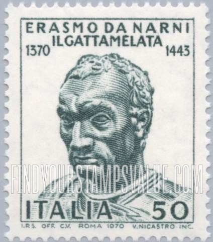 FindYourStampsValue: Gattamelata, Bust by Donatello