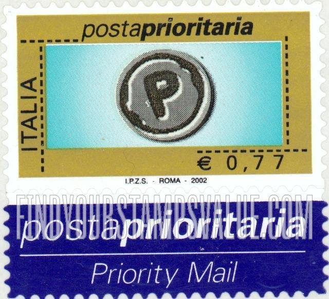FindYourStampsValue: Priority Mail Type of 2001 with Euro Denominations Only