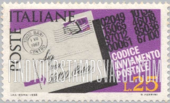 FindYourStampsValue: Postal Card with Postal Zone Number