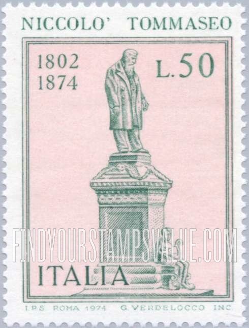 FindYourStampsValue: Niccolo Tommaseo (1802-1874), Writer, Venetian Education Minister