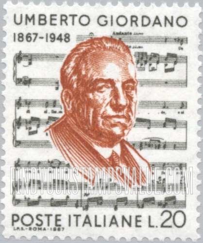 FindYourStampsValue: Umberto Giordano and  “Improvisation” from Opera Andrea Chenier